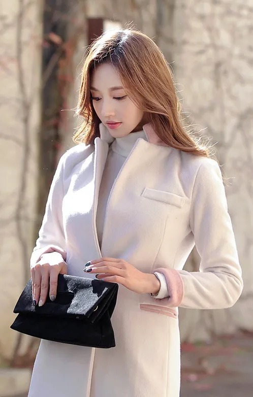 粉底色|美图欣赏:孙允珠,粉底色甜蜜轻盈西装式风衣