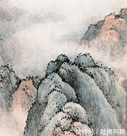 高山大川#布局绵密,描绘诗意山水,彭醇士绘《山居图》