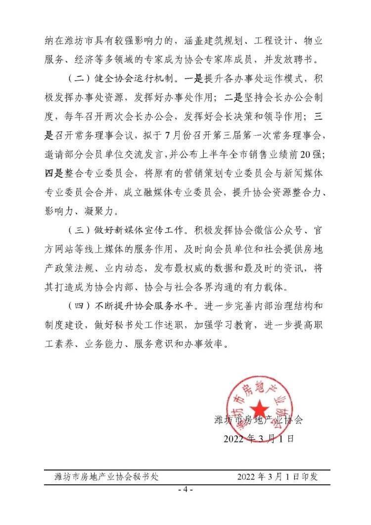 房地产业协会|潍坊市房地产业协会2022年工作要点