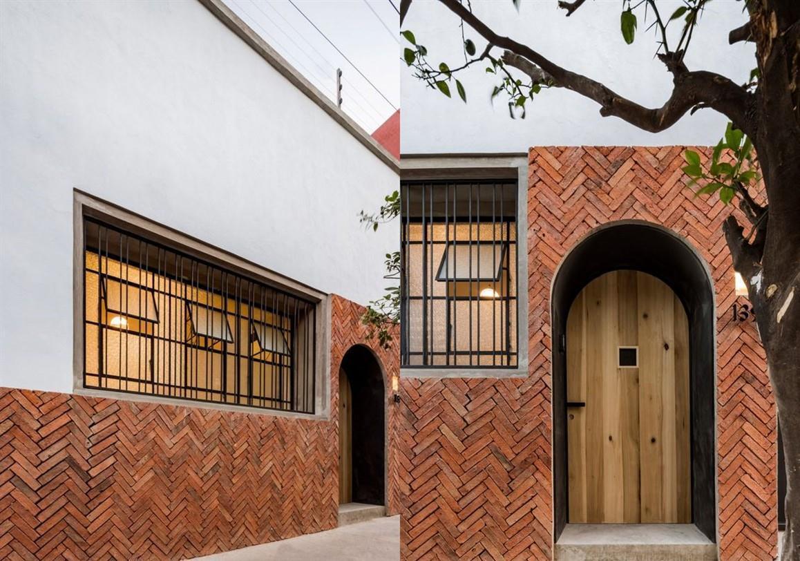 红砖块|红砖过去流行,现在照样吃香!人字形拼红砖,铺墙面地面都很漂亮