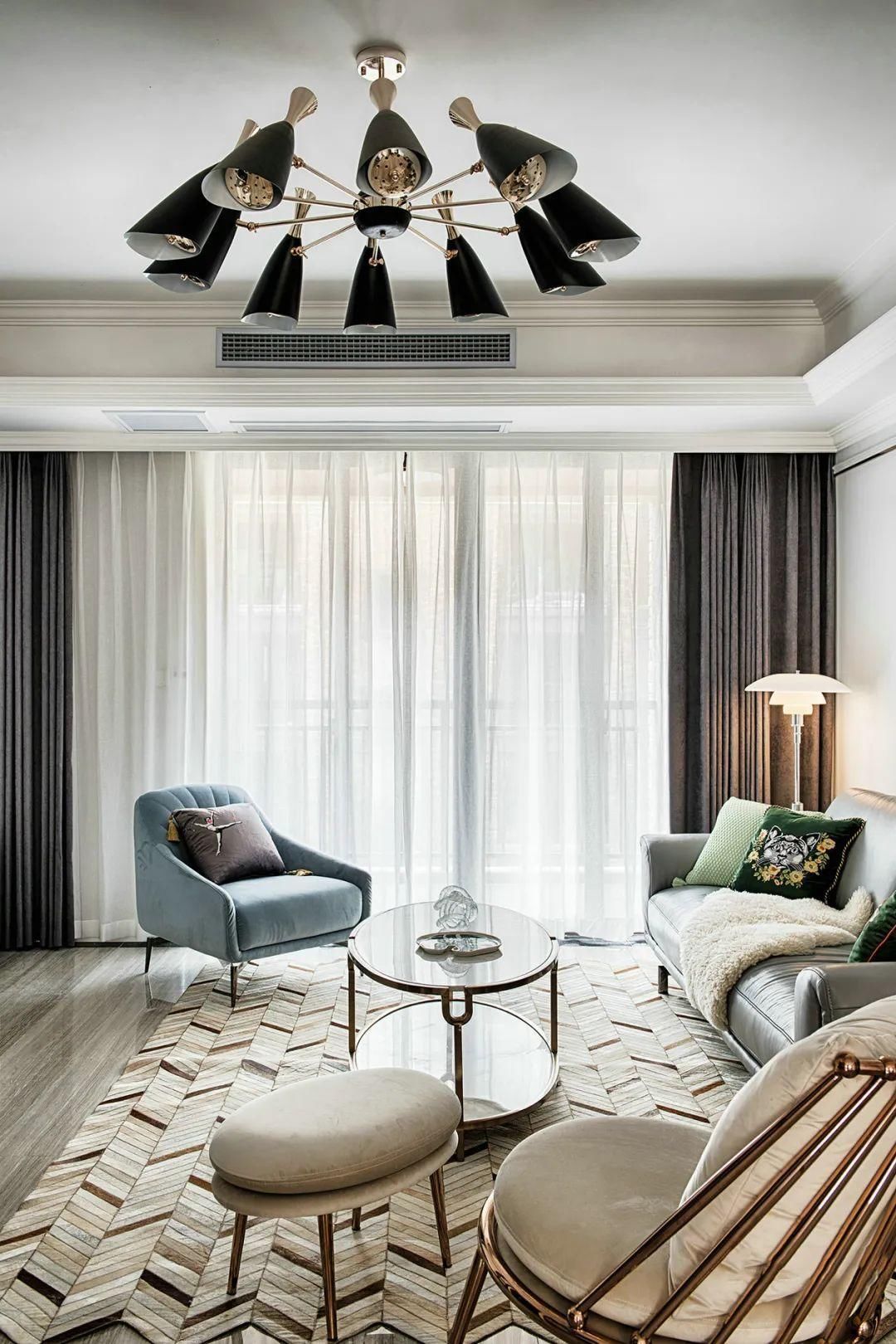 边框|第一次见高级大杂烩,127㎡现代轻奢,混搭多种风格,独特优雅~