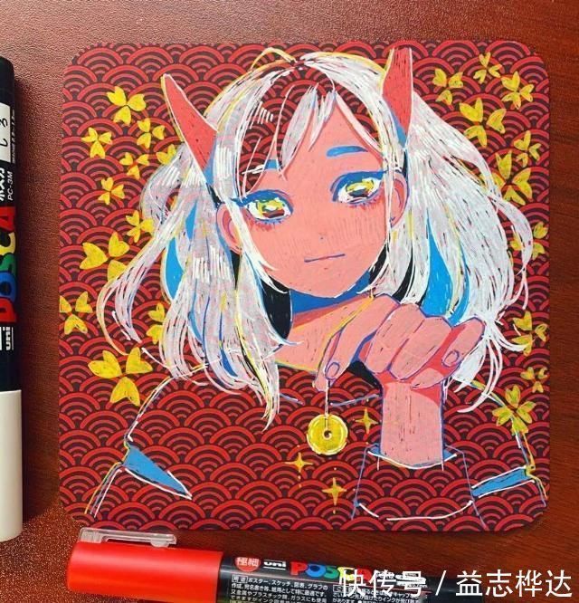 插画$哇马克笔画出水彩般效果,装饰感太强了,简单又漂亮,收藏