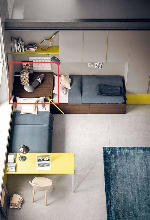 二胎家庭|上下铺二胎家庭都不用了，10㎡垂直放2张床，上下收纳中间隔断