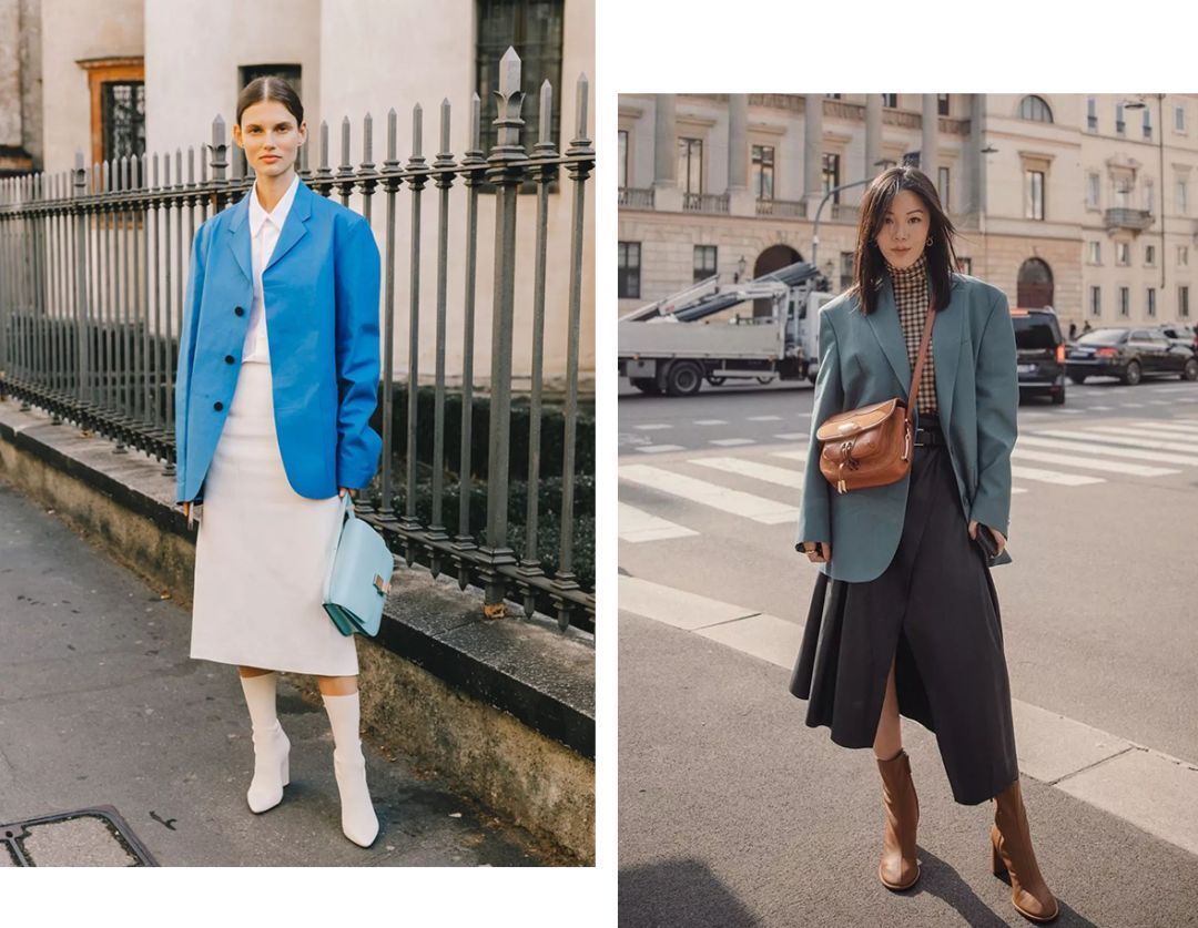 西装+裙子=早秋最in穿法,好看爆了!