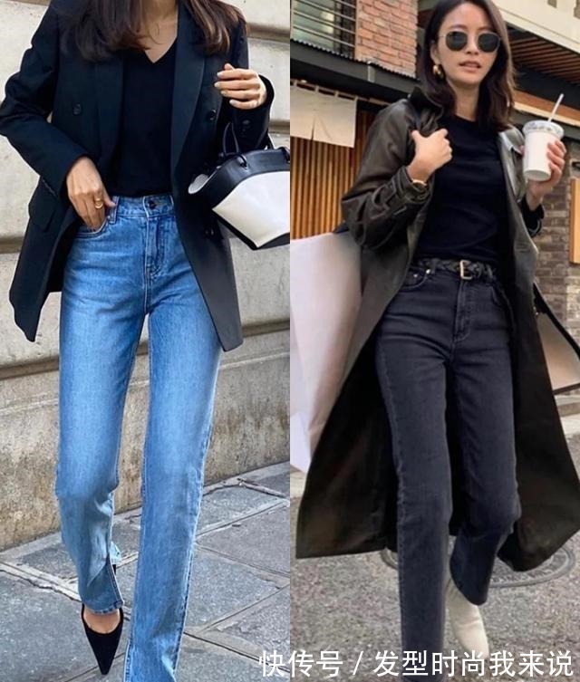 阔腿裤 越简约越高级,牛仔裤4个搭配示范和2个注意事项,建议收藏起来!