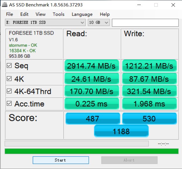 硬盘|江波龙 FORESEE XP1000 1TB SSD 体验：主流性能，超低发热