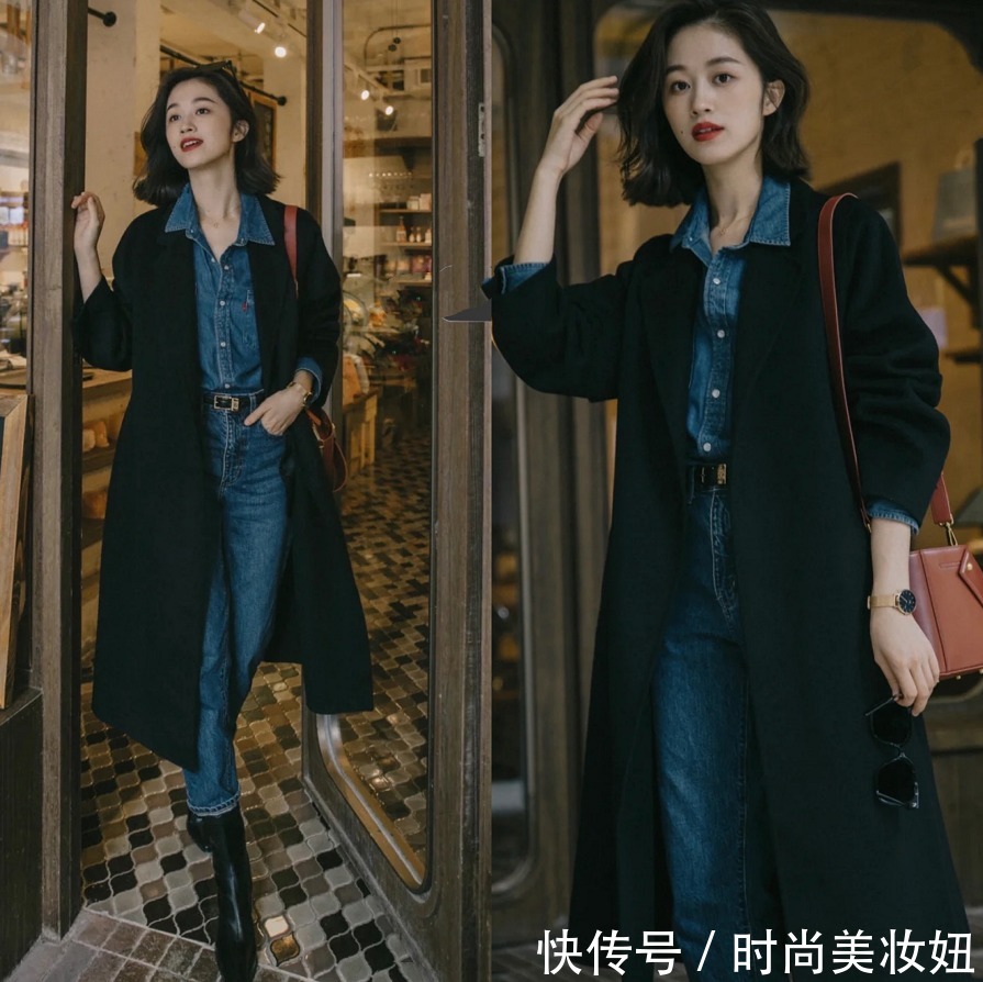 时髦 为何你穿“黑色大衣”这么老气?来看她们的穿搭,高级又时髦