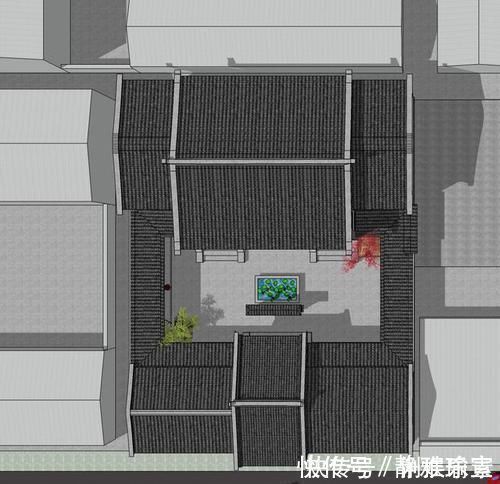 宅基地|喜庆的四合院设计,家里的宅基地小也可以盖,很适合农村