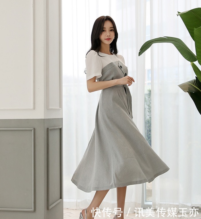孙允珠：简式田园泥灰婉约清露百褶裙