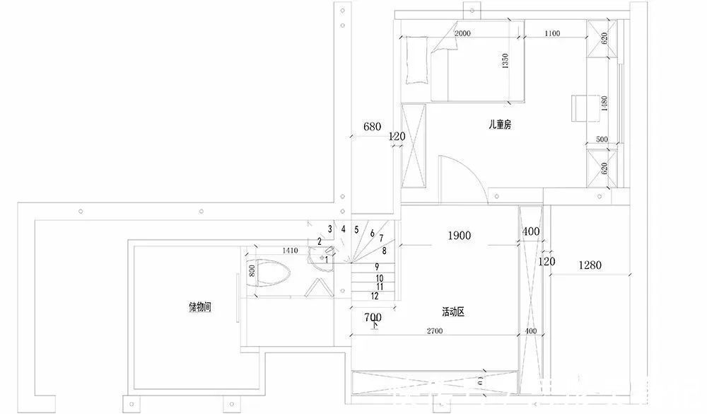 改造|夫妻买下48㎡带阁楼二手房,装出3室1厅+书房,5口之家太幸福了!