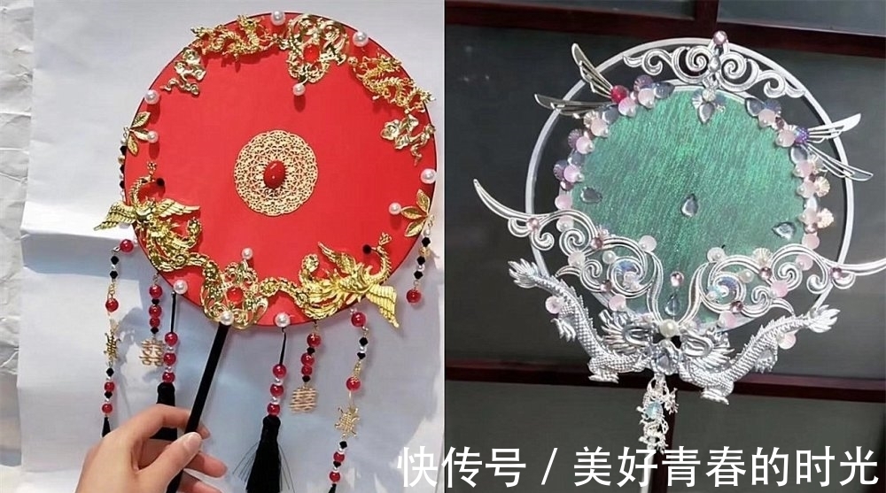 古风|古风“一见钟情”团扇,看到黑色“孔雀开屏”,网友:礼貌问价!