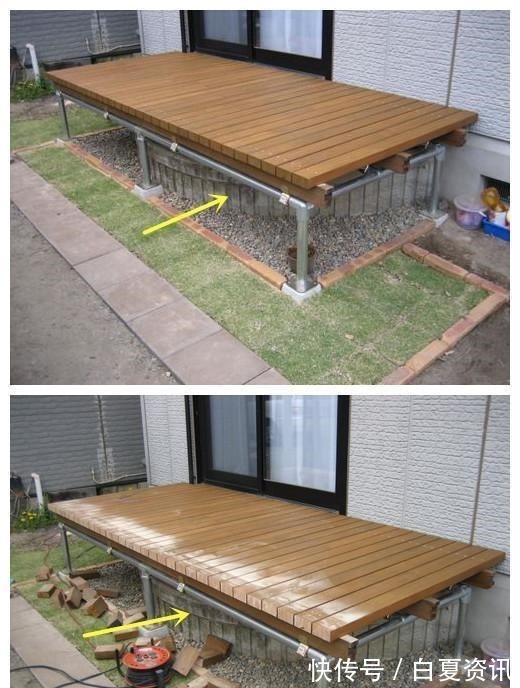 露天甲板|我家要是有个大院子，我也在门前铺一层钢管抬高，露天甲板好结实