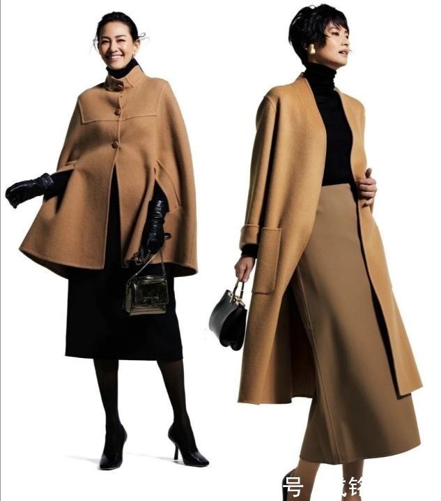 黑色大衣|黑色大衣已经“失宠”!今冬流行穿驼色大衣,适合四五十岁的女人