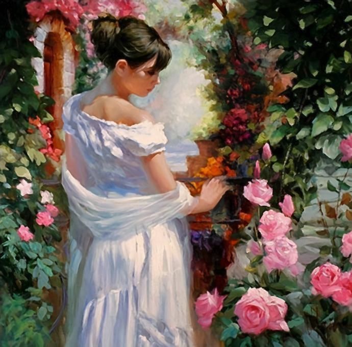 俄罗斯$人体艺术——俄罗斯画家人体油画中的美女娇艳如花