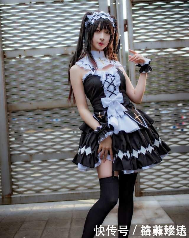 女仆|时崎狂三的cosplay,配“黑丝”女仆装的狂三只让人想把她抱回家