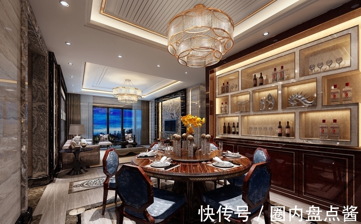 浅色系|现代饰材的使用,在灯光效果的表现下,使空间显得非常明亮光洁