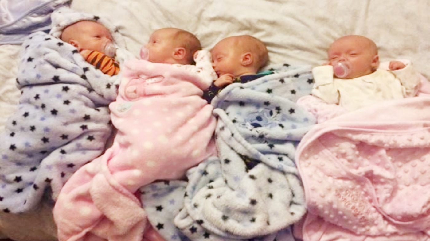 诞下|妈妈异卵四胞胎,诞下双儿双女,网友“异卵四生,太幸运了!”