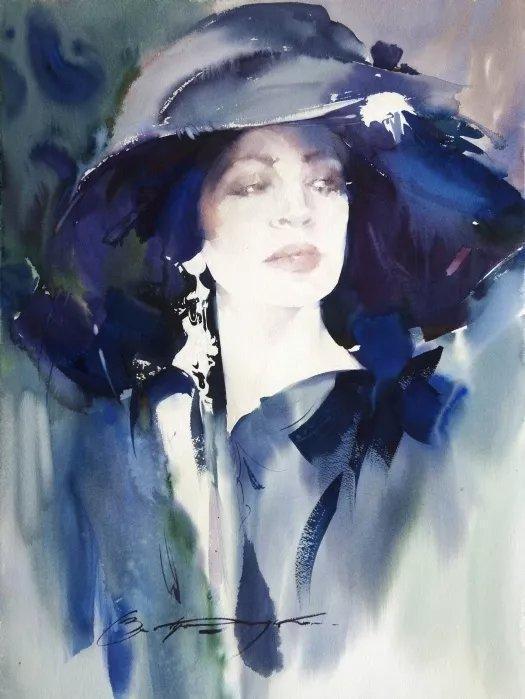 斯拉瓦@水墨韵味,乌克兰艺术家斯拉瓦·普里切德水彩人物作品欣赏