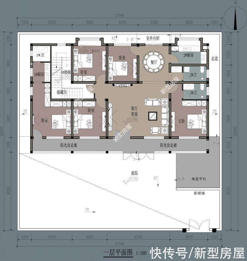 户型|农村别墅不是越高越好,分享10套一层户型图纸,父母看了一定喜欢