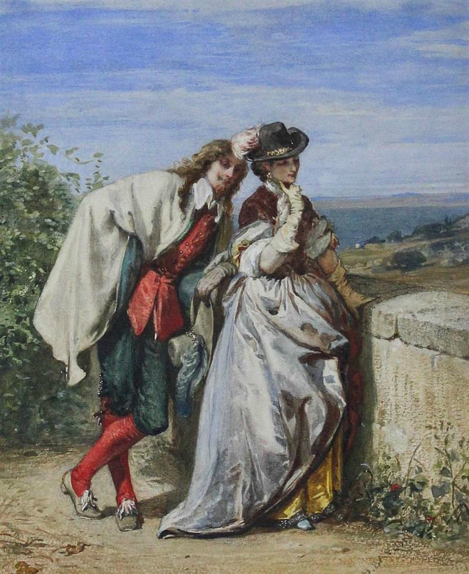 安托万!法国画家亨利·查尔斯·安托万·男爵嬉闹的生活人物油画