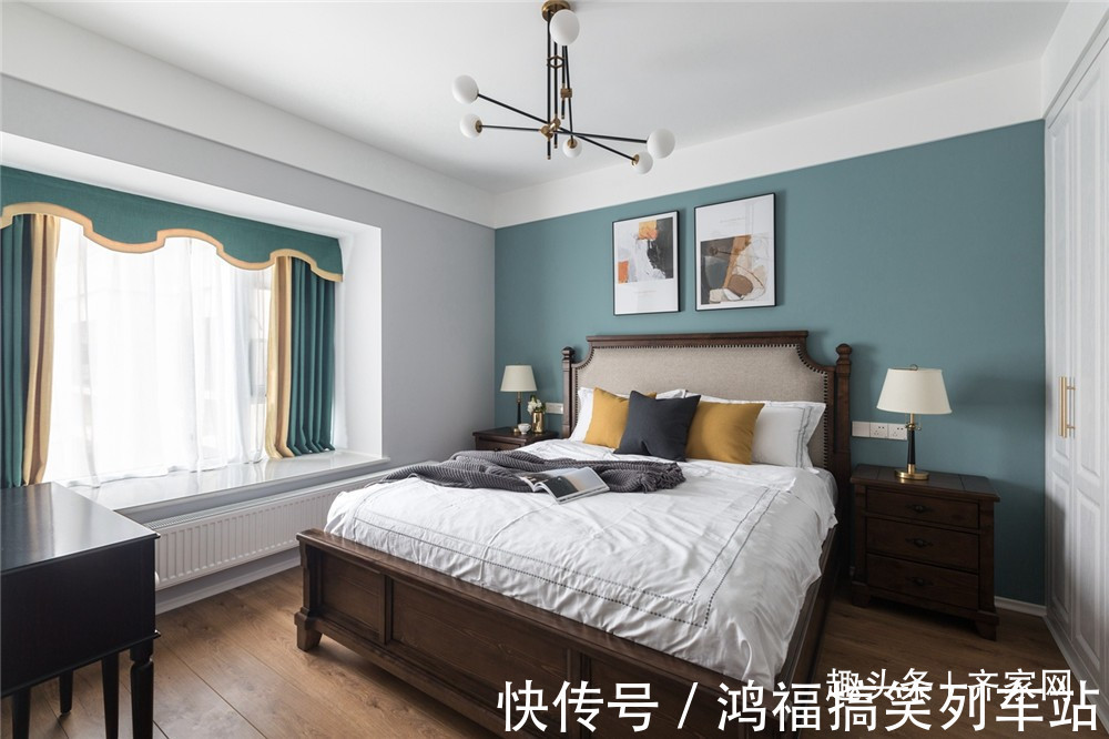 装饰画|136平美式轻奢，卧室金属球形吊灯，洗手间镜柜设计，创意又实用