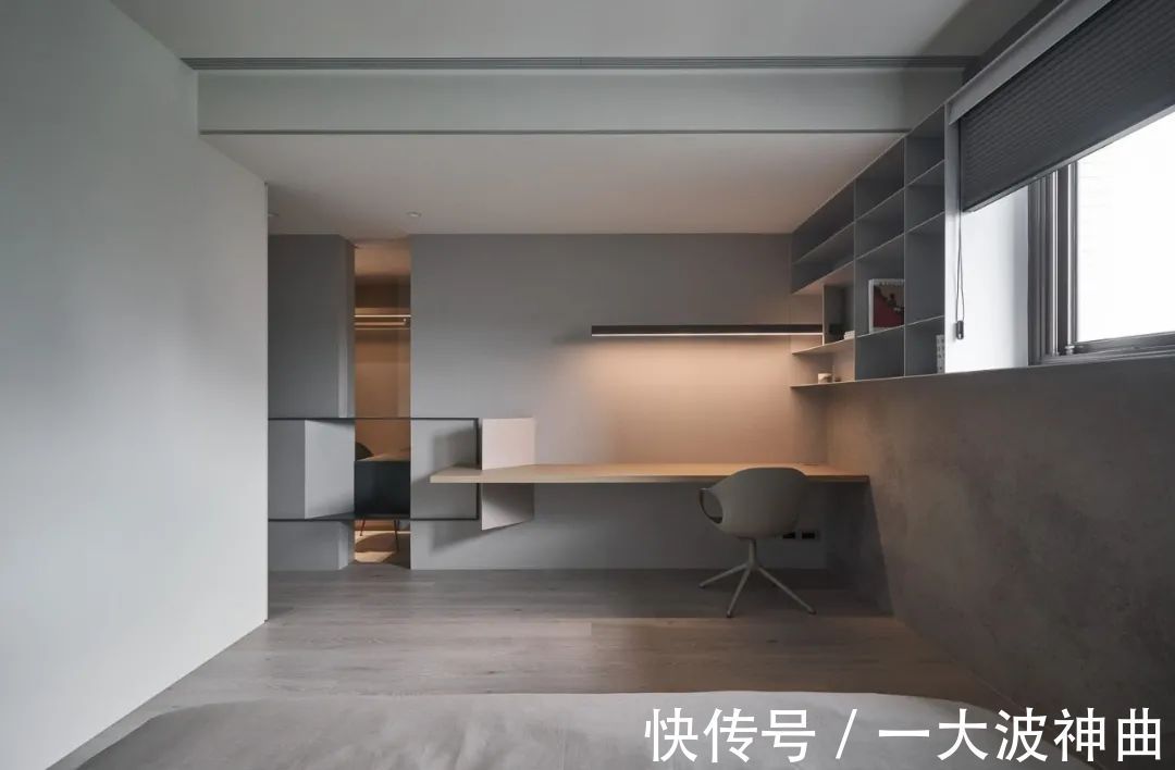卧室|100㎡简约工业风,低调安静的水泥灰,装出别样高级的美