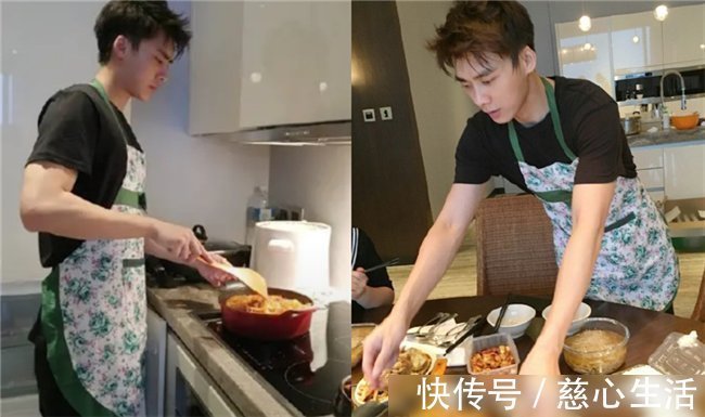 做饭|蔡徐坤穿围裙，李易峰穿围裙，王俊凯穿围裙，看到邓伦不厚道地笑了