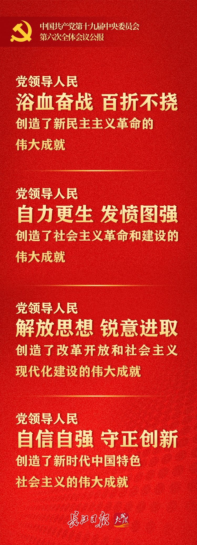 公报&六中全会公报里的成功精神密码丨海报