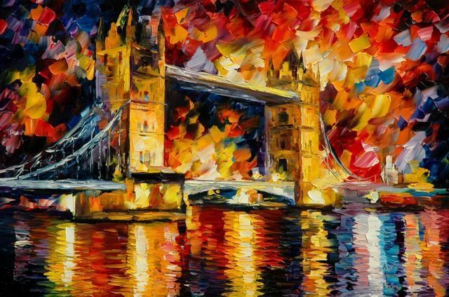 leonidafremov&现代印象以色列画家leonid afremov调色刀创作的缤纷炫丽油画