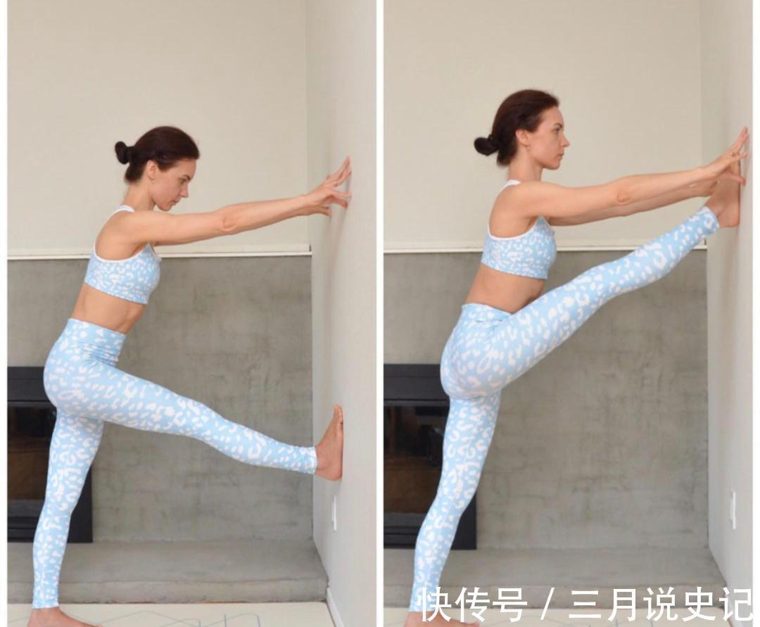 一条腿|7个靠墙拉伸的瑜伽动作，拉伸感觉超级强烈