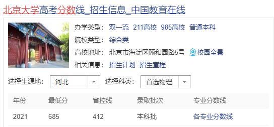 一代人|北京考生考清华、北大容易吗？看看北京考生985院校最低录取分