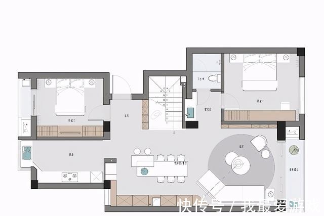 原木质感|230㎡复式轻奢，原木质感背景墙的温馨、时尚与简约！