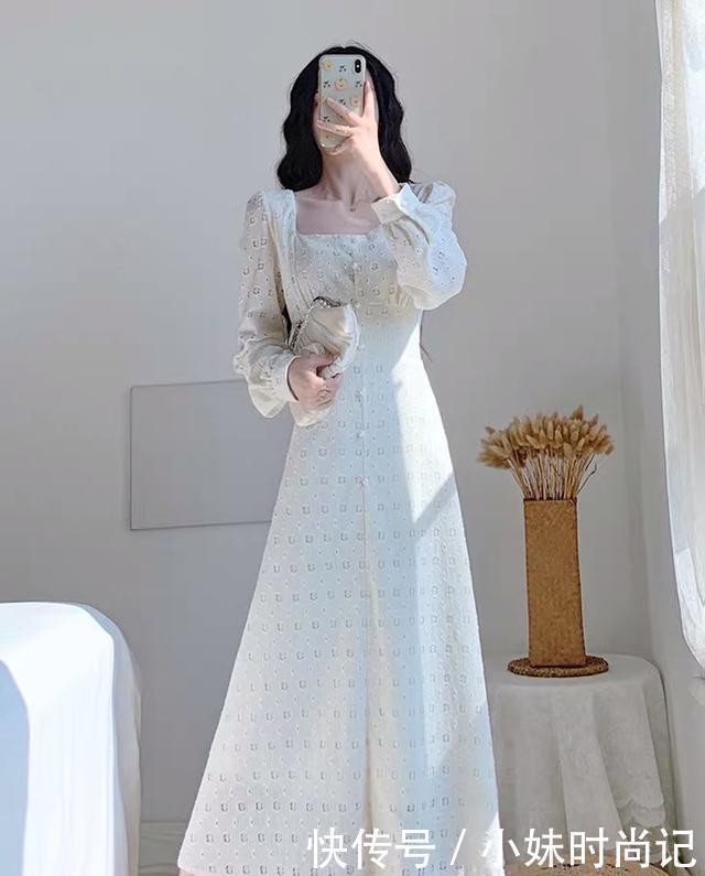 优雅|法式桔梗裙+细高跟, 真的是轻奢又女人味十足, 聚会穿更养眼