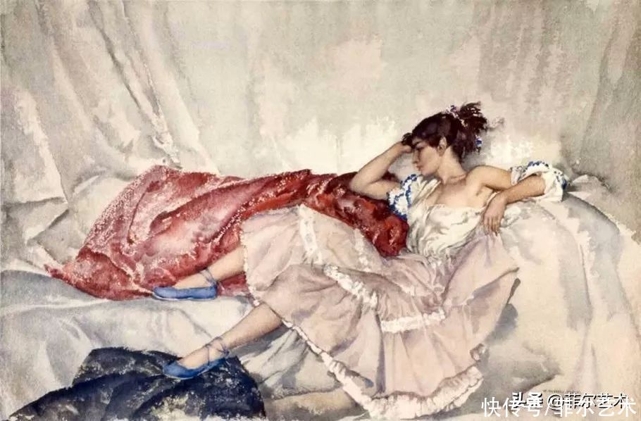 艺术家|苏格兰艺术家弗林特的女子水彩画，美轮美奂