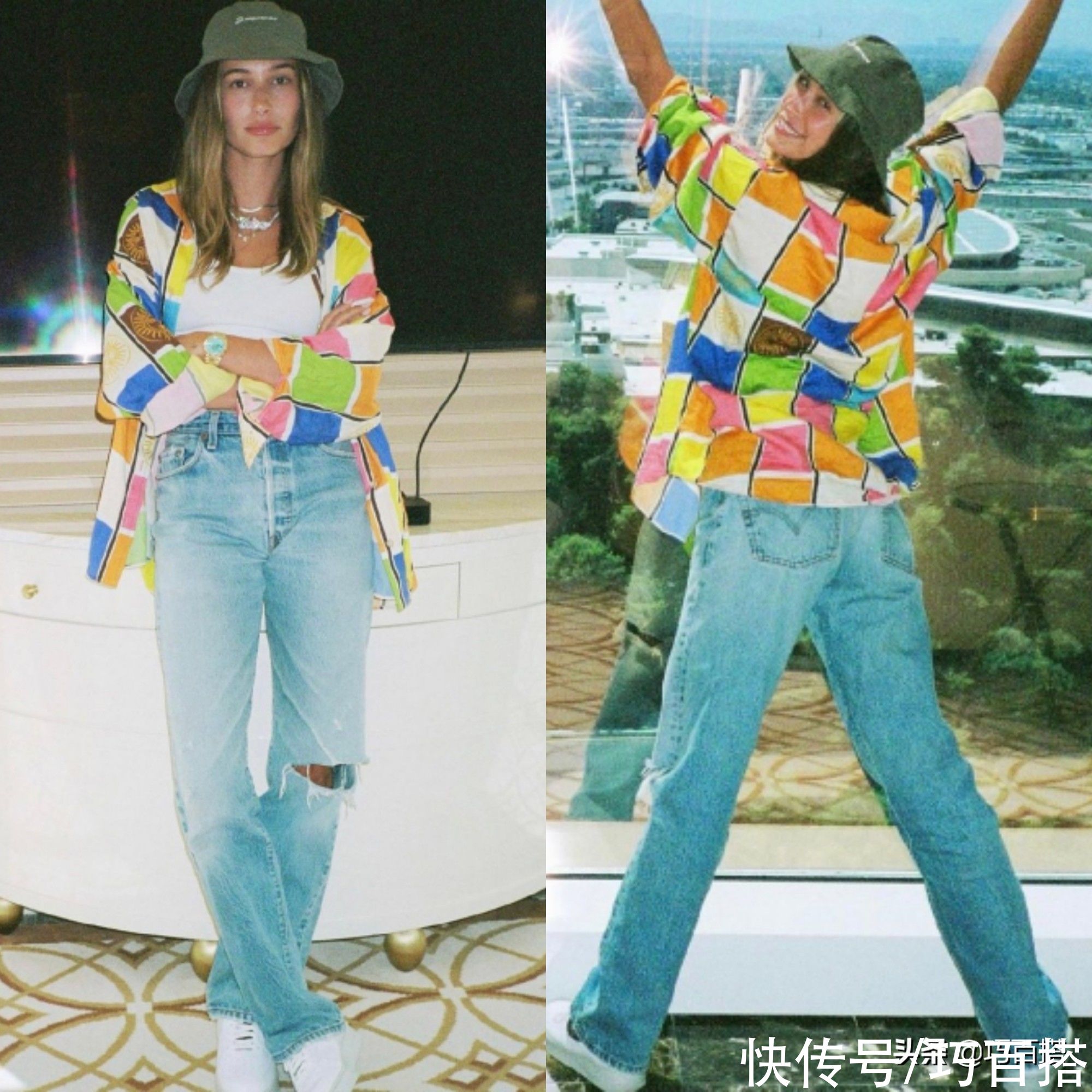 搭配|海莉到底有多爱牛仔裤？不总结你肯定不知道，十次出街八次都选它