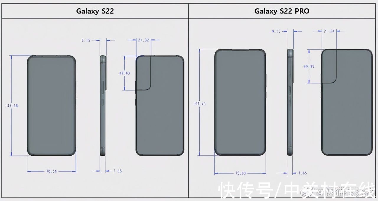 三星|速看！三星Galaxy S22系列设计图纸曝光