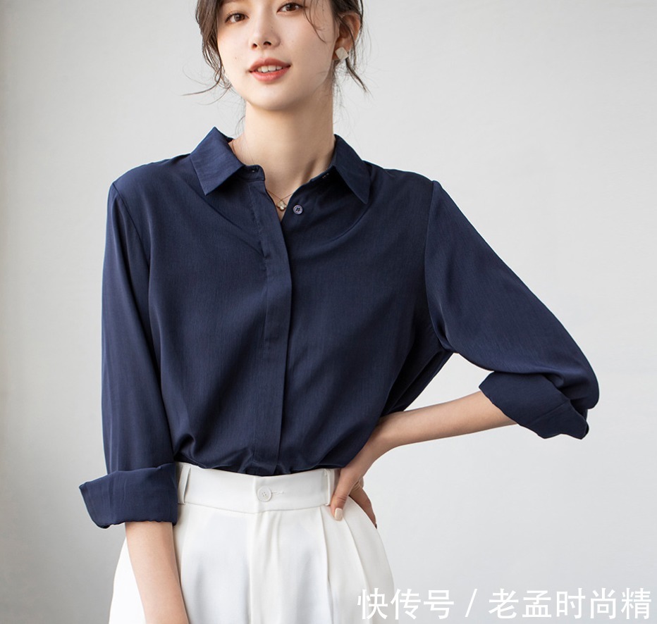 下摆|富有设计感的衬衫,前短后长不规则下摆显层次感