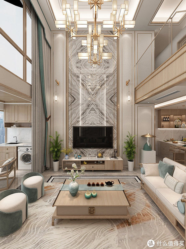 装修|发现一户很有品味的中式样板房，两层复式楼，格局好，装修很高级