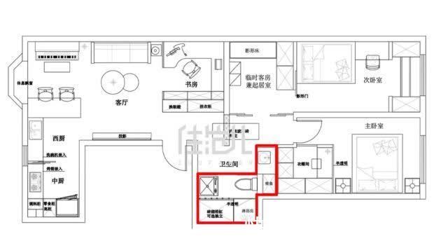 主卧|78㎡纯白色的家,爆改大三倍,还多出西厨、书房、衣帽间?!