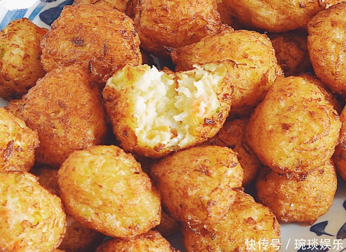 炸萝卜丸子,别只知道加鸡蛋,这2样食材不能少,个个蓬松酥脆