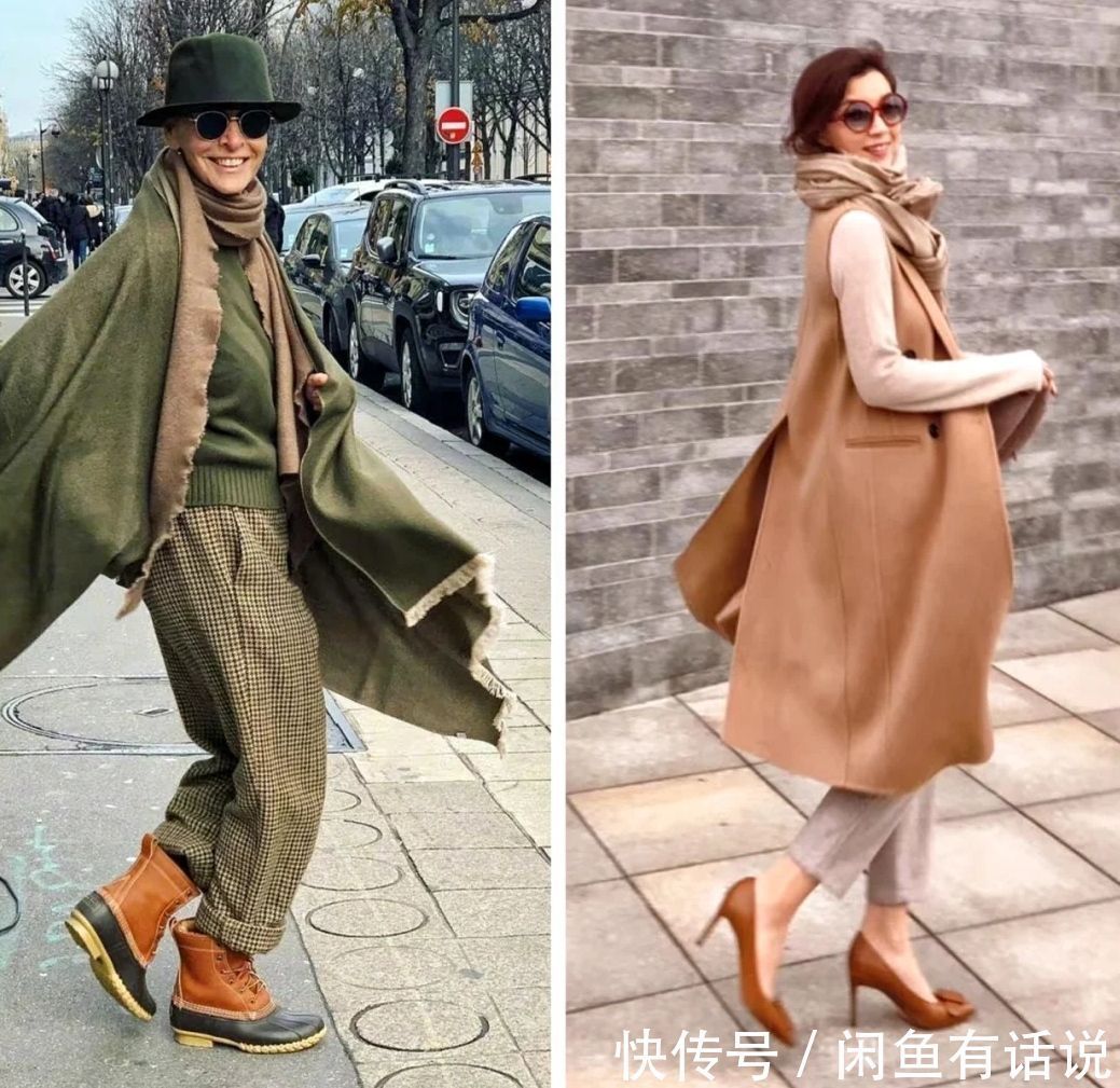 穿搭 50岁阿姨学75岁法国博主穿搭,风格却截然不同,一个优雅一个自然