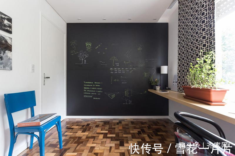 地中海|70平简约风,带有巴西的热情和爱!黑板墙设计,适合小朋友们学习