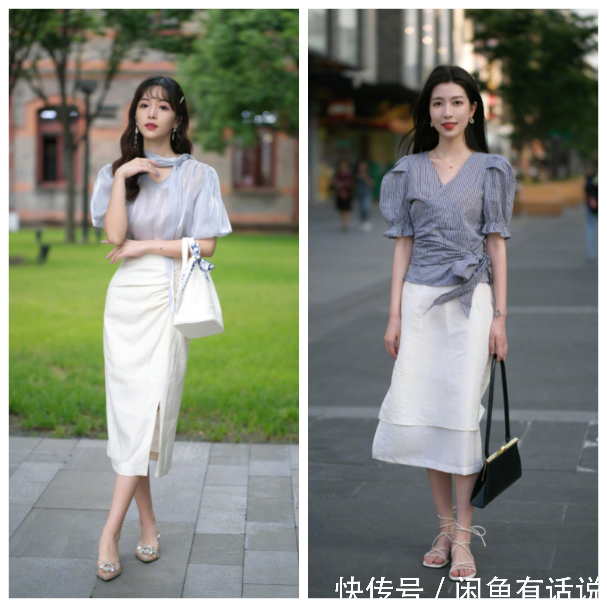 纯色|杭州女生有多会穿?看素人街拍就知道,这19套“半裙”穿搭太美了