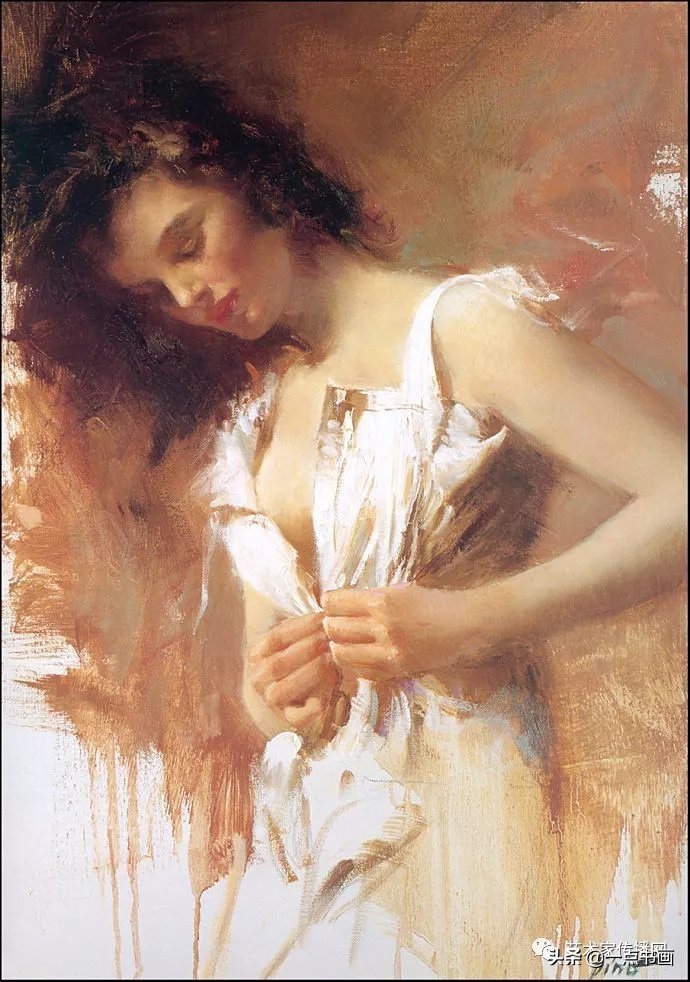 油画!皮诺德埃尼的油画人物,色彩斑斓,动静结合,光彩照人