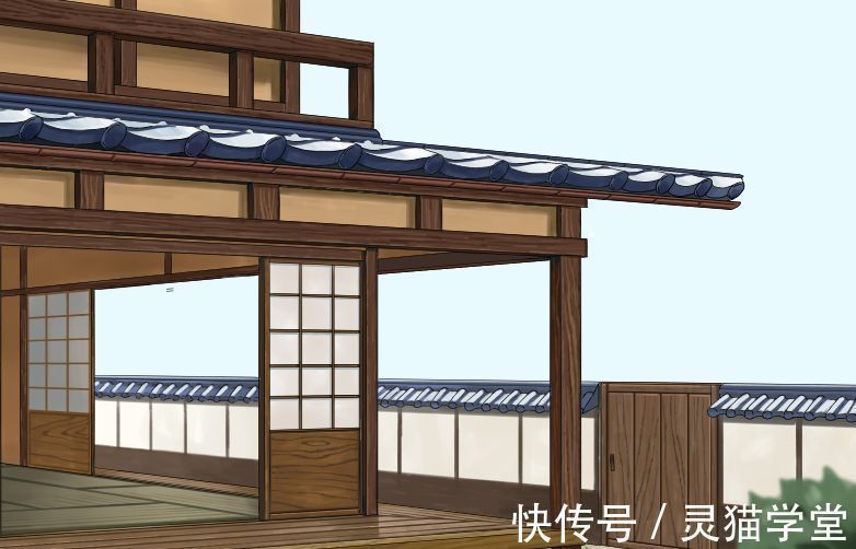 线条画!日系传统房子怎么画?教你日本老宅子画法教程!