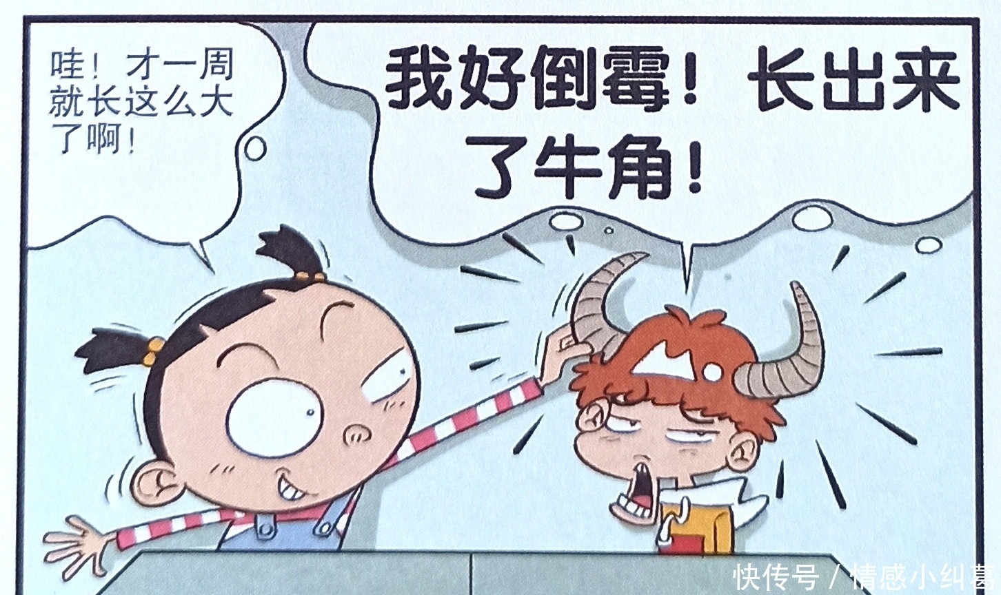 衰漫画：为何衰衰成为“萌宝”大受欢迎？原来是头上长出牛角