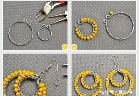铁丝|嫌弃耳环难看,在家拿些珠子,串一串,每天都戴不同风格!附教程