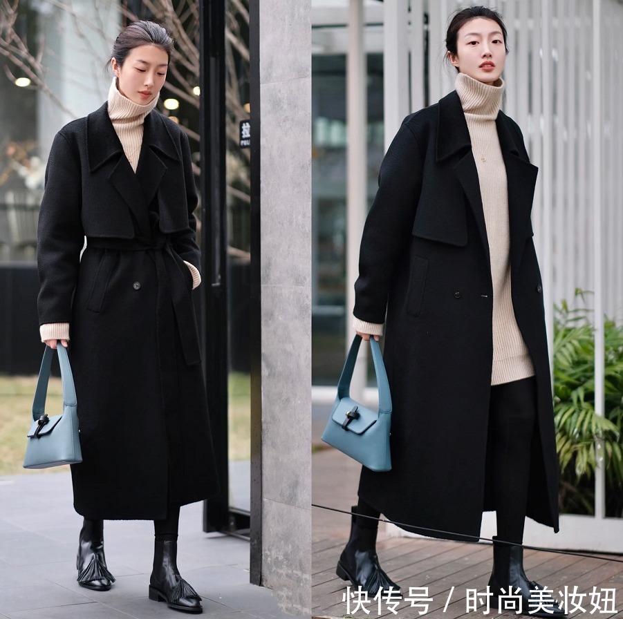 时髦 为何你穿“黑色大衣”这么老气?来看她们的穿搭,高级又时髦