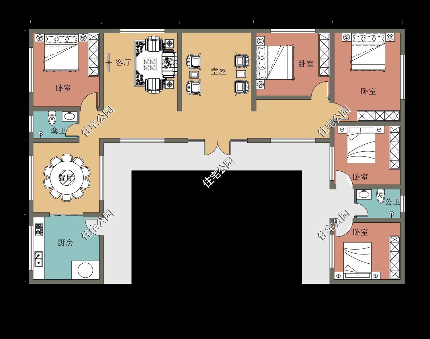 布局|养老房还是一层好，10套一层农村户型，建一栋出来送给父母正合适