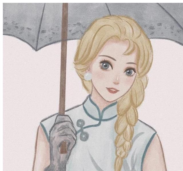 旗袍|迪士尼公主变“民国风”,茉莉公主团扇半遮面,花木兰旗袍最特别